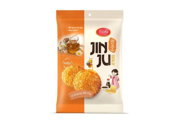 1 cái bánh gạo Jinju bao nhiêu calo, cốm sữa, vị ngọt, chà bông, bò nướng, ăn có béo không