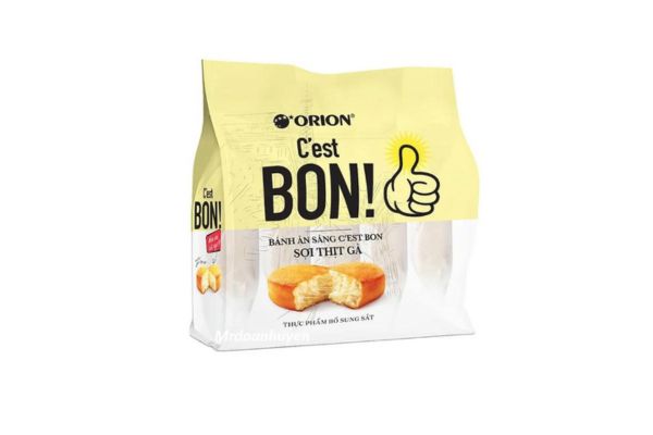 1 cái bánh C'est Bon bao nhiêu calo, sốt kem phô mai, sợi thịt gà, ăn có béo không